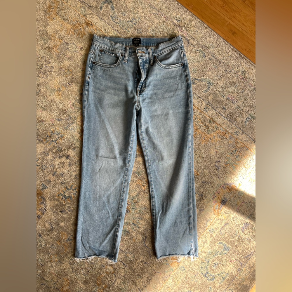 Straight leg j crew ankle cropped jeans